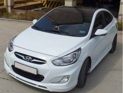 Передняя накладка на бампер Солярис